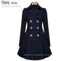 Mulheres Classic Double-Breasted emagrecimento casaco longo casual Trench